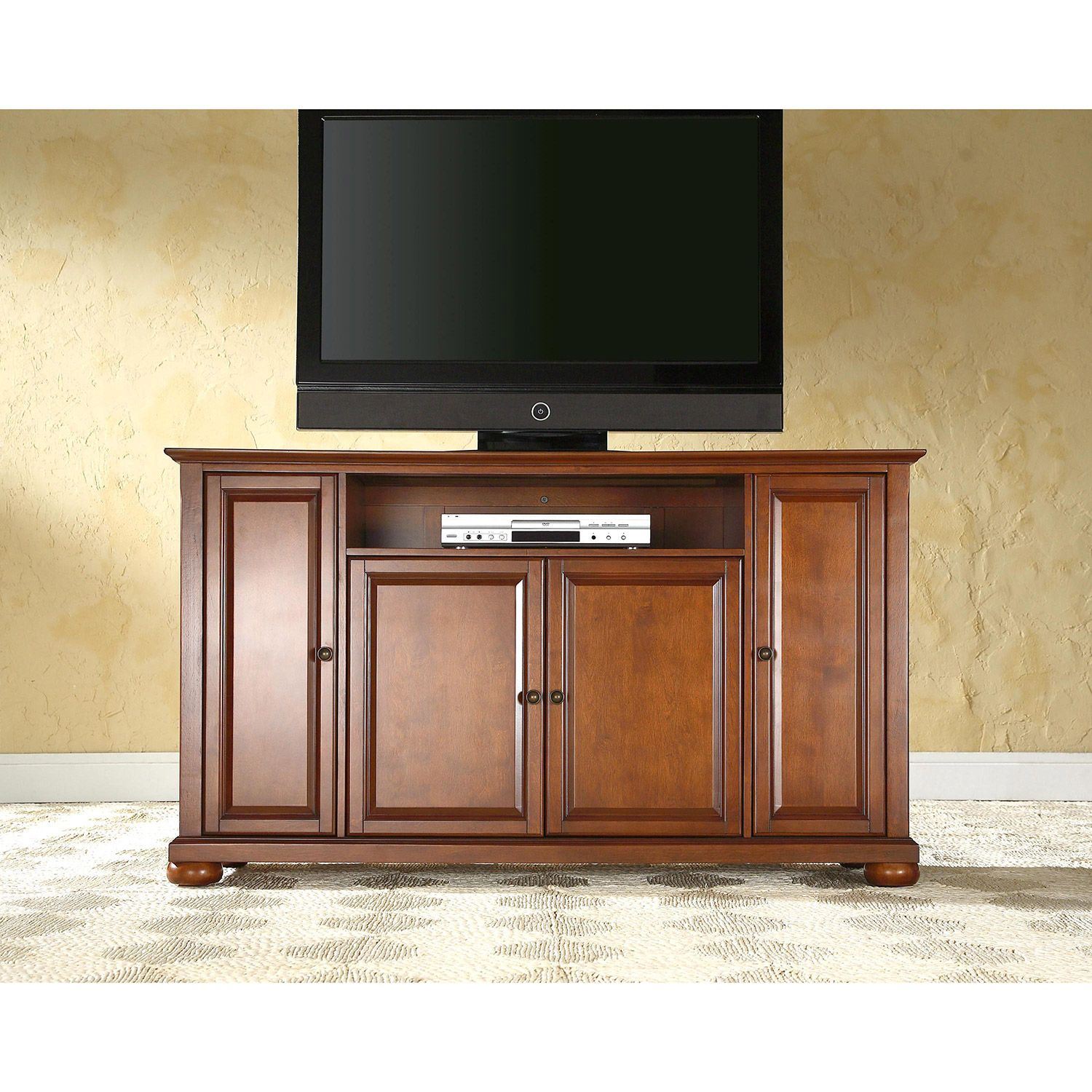 Alexandria 60in TV Stand, Cherry *D KF10001ACH Crosley ...