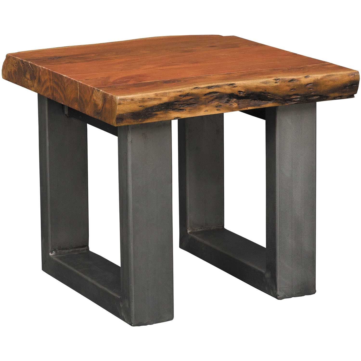 Live Edge End Table with Metal Base | AFW | AFW