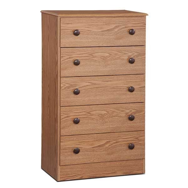 Oak Finish 5 Drawer Chest Z 199 05 Kith Furniture Afw Com