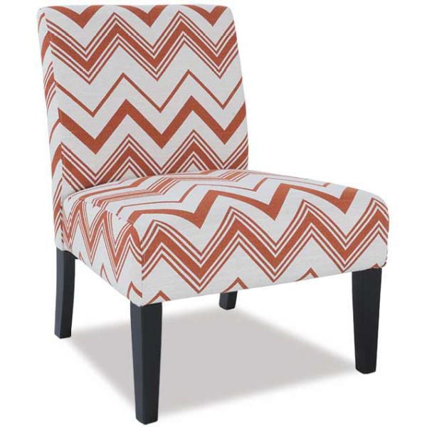 red print accent chair