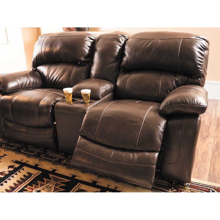 Damacio reclining hot sale loveseat with console