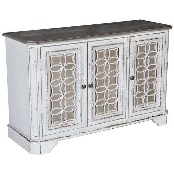 magnolia manor antique white console table