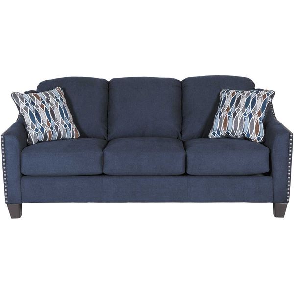 Ashley furniture deals navy blue sofa