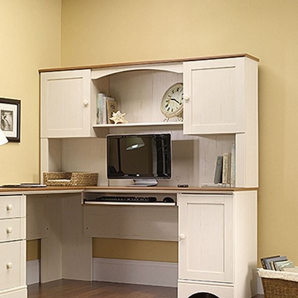 sauder harbor view collection computer desk with hutch