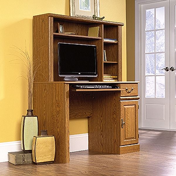 Orchard Hills Computer Desk W Hutch Carolina Oak 401353