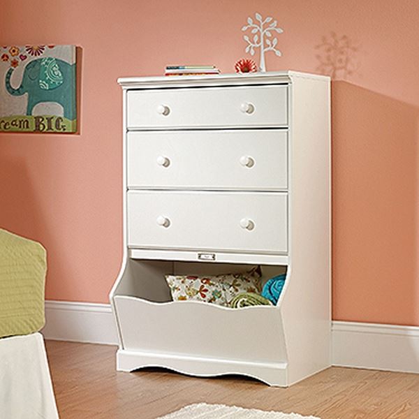 Pogo 3 Drawer Chest Soft White D 414434 Sauder Woodworking