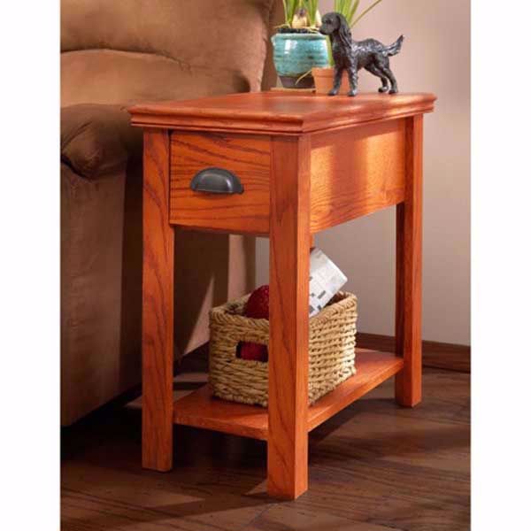 oak chairside table