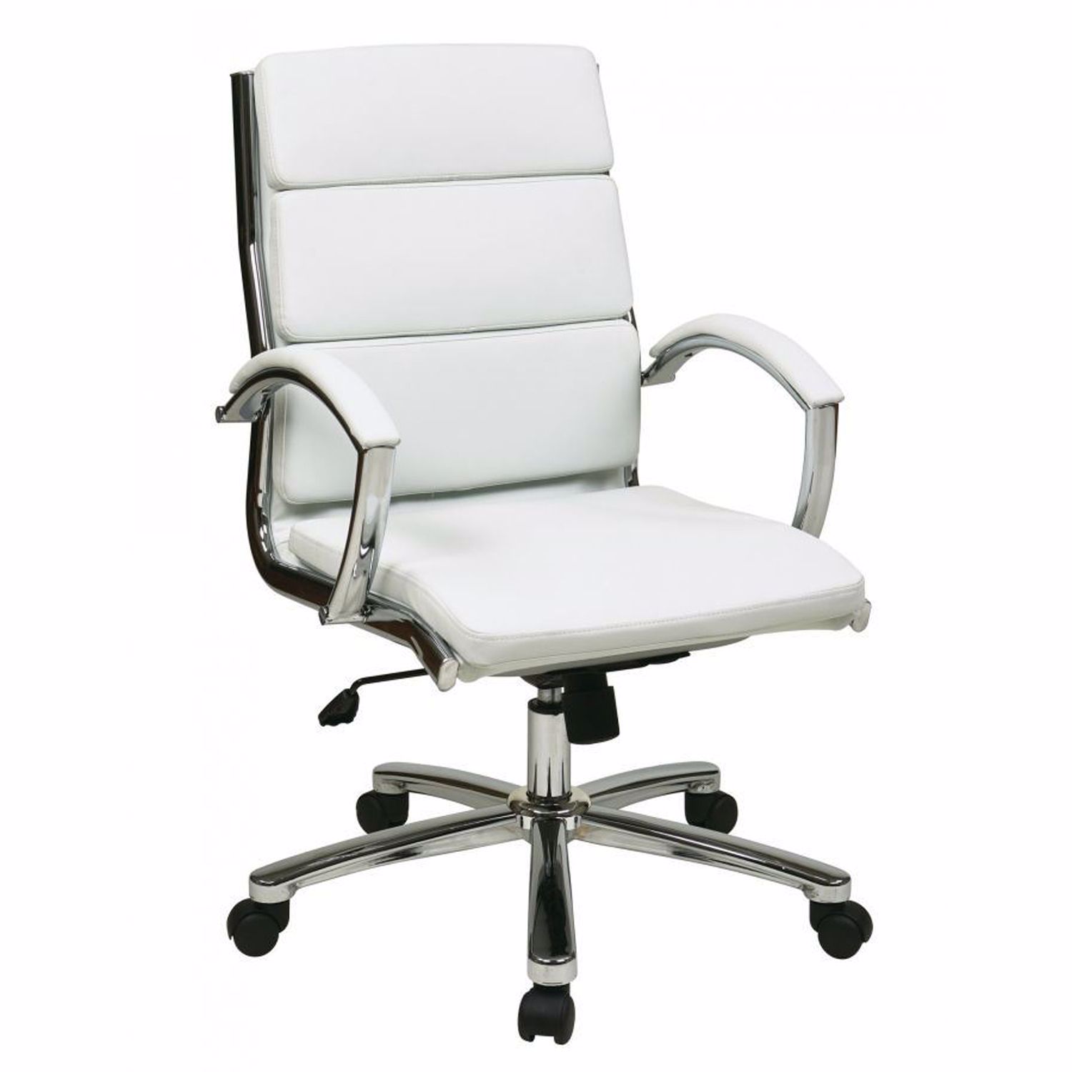 Mid Back Exec White Faux Leather Chair *D | AFW.com