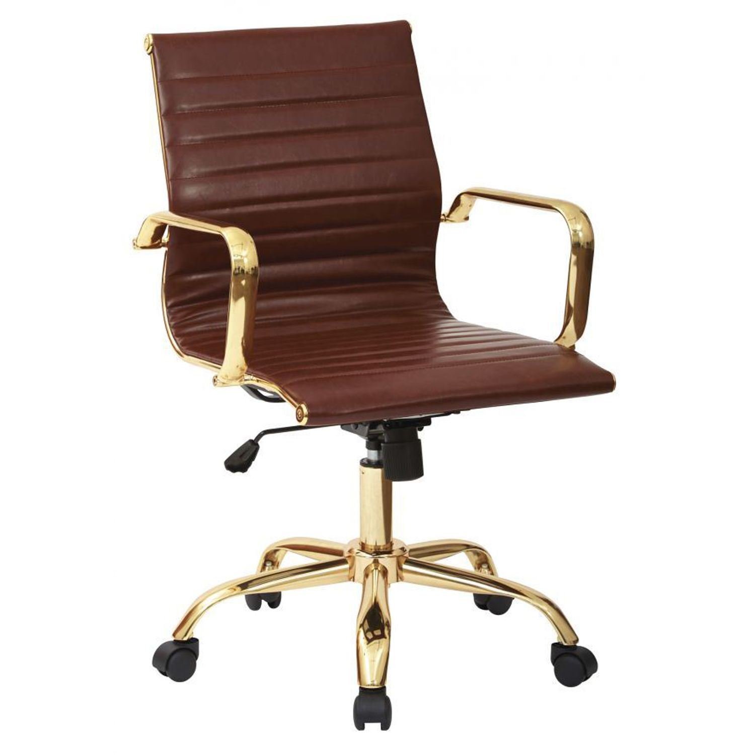 Thick Padded Saddle Faux Leather Office Chair D Fl3836g U41