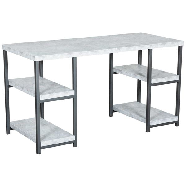 Ashlar Gray Concrete Desk 9895096com Ameriwood Industries