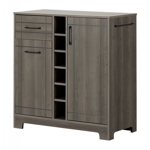 12331 - Vietti Bar Cabinet and Bottle Storage Weathered Oak