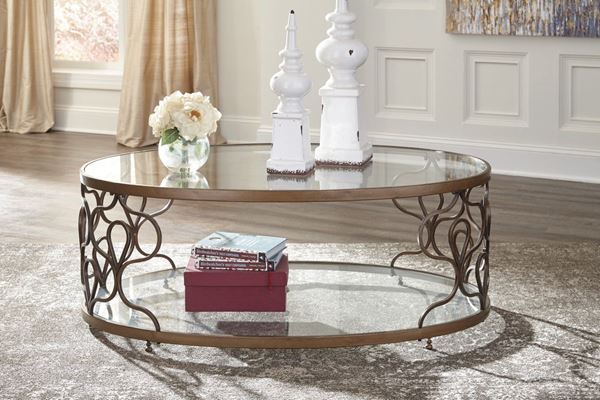 Ashley furniture deals oval coffee table