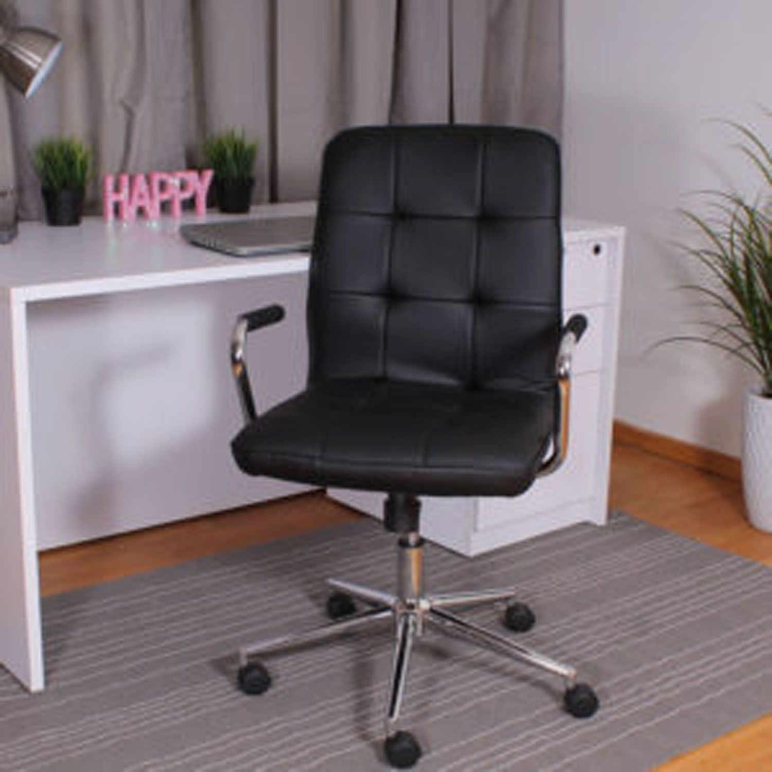 Modern Office Chair With Chrome Arms White - Boss Office Products