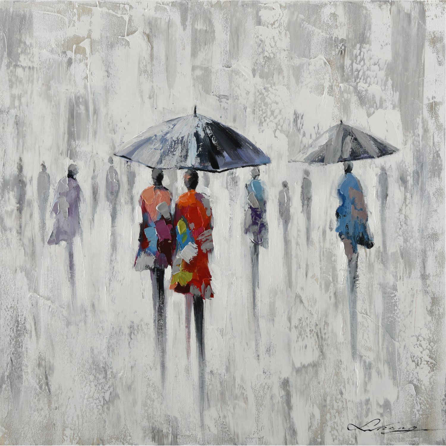 Walking In The Rain Wall Art 121 15327 Canvas Art Afw Com