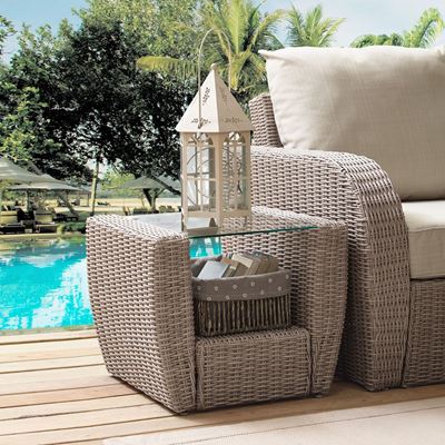 St Augustine Outdoor Wicker Coffee Table In Weathe Co7230 Wh