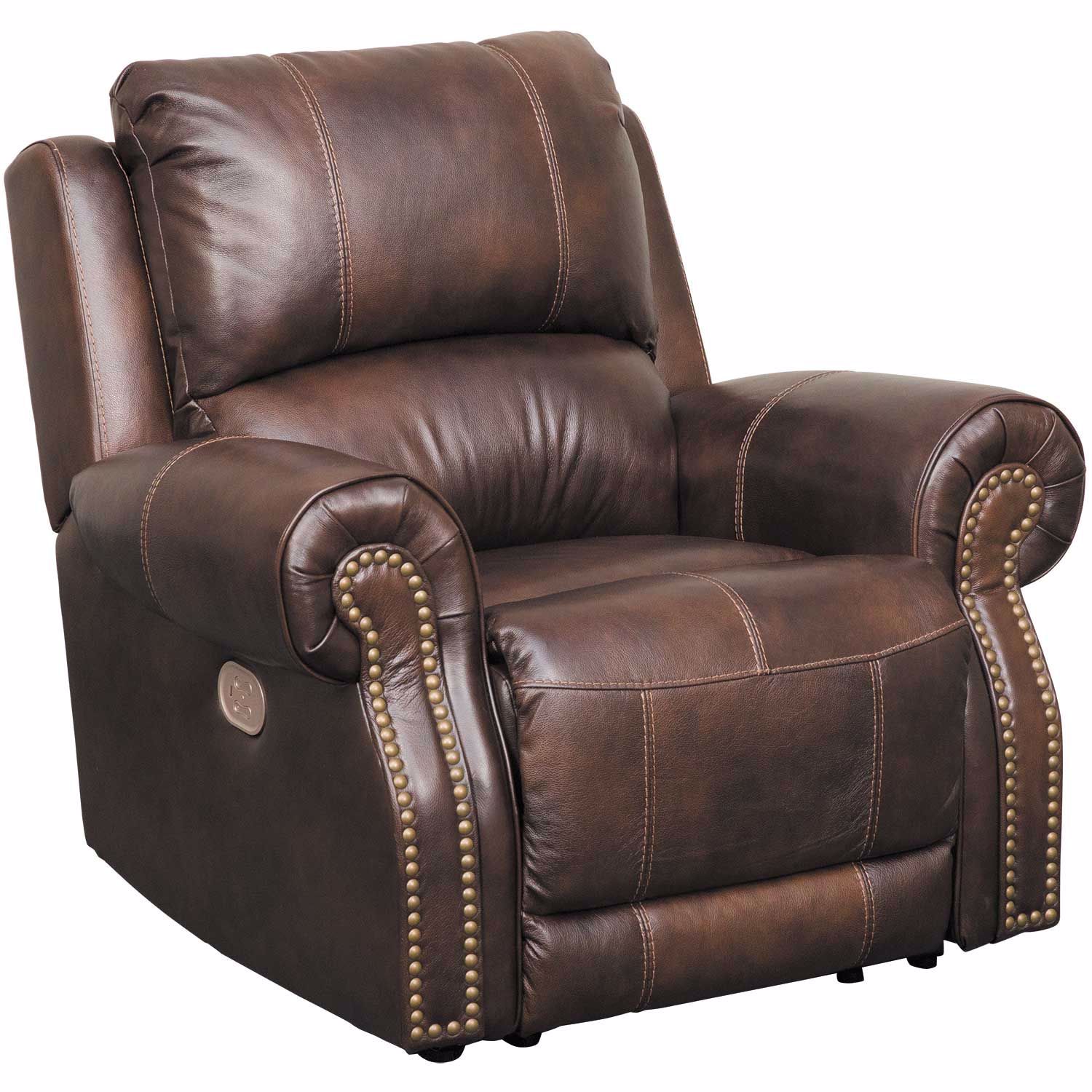 Buncrana Italian Leather Power Recliner With Adjustable Headrest | AFW.com