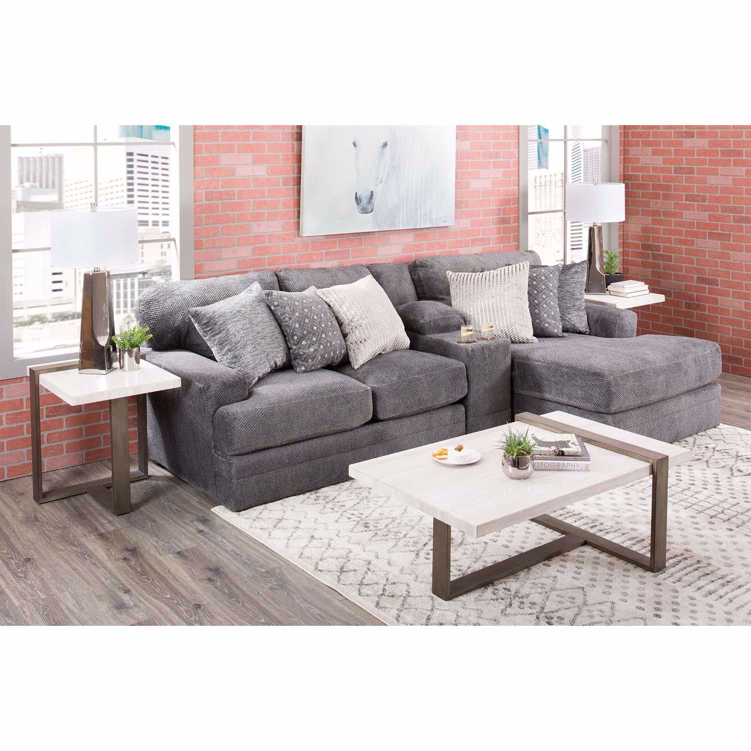 Mammoth 3 piece sectional with laf chaise and 2024 raf wedge