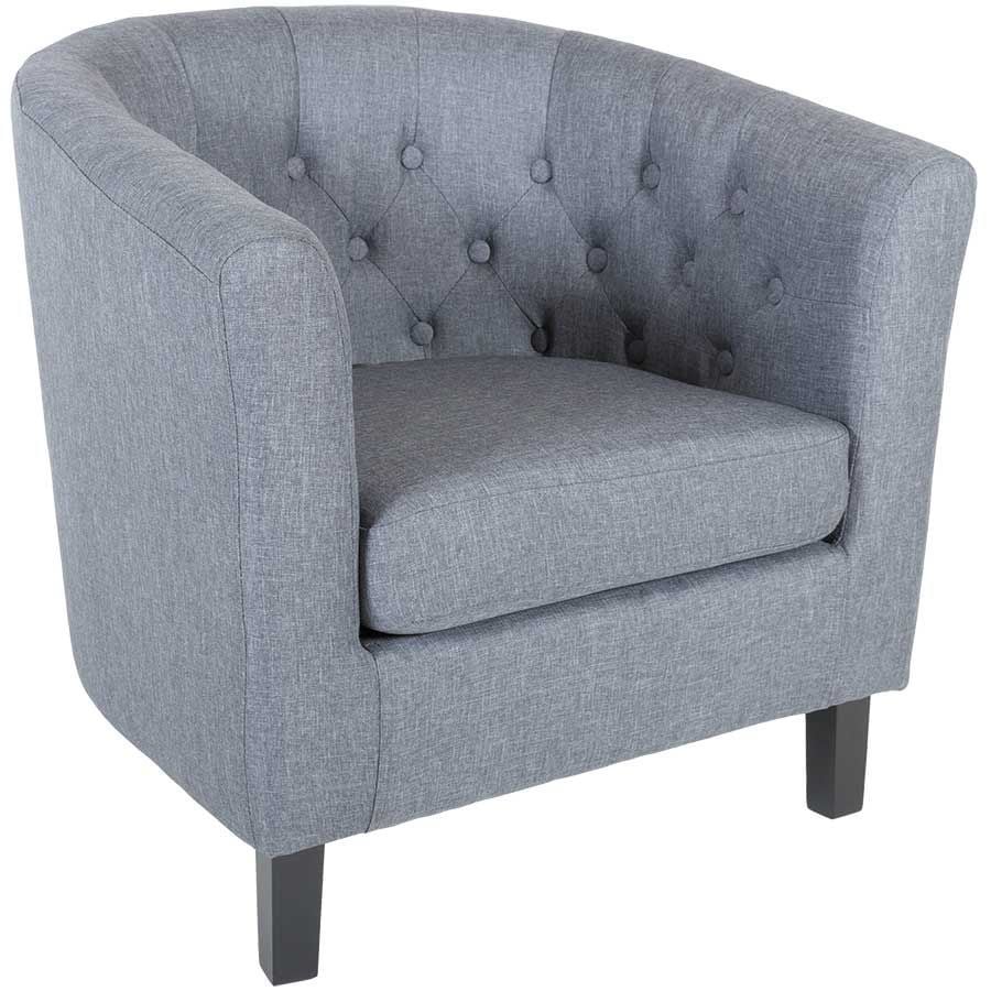 Mallory Gray Tufted Tub Chair