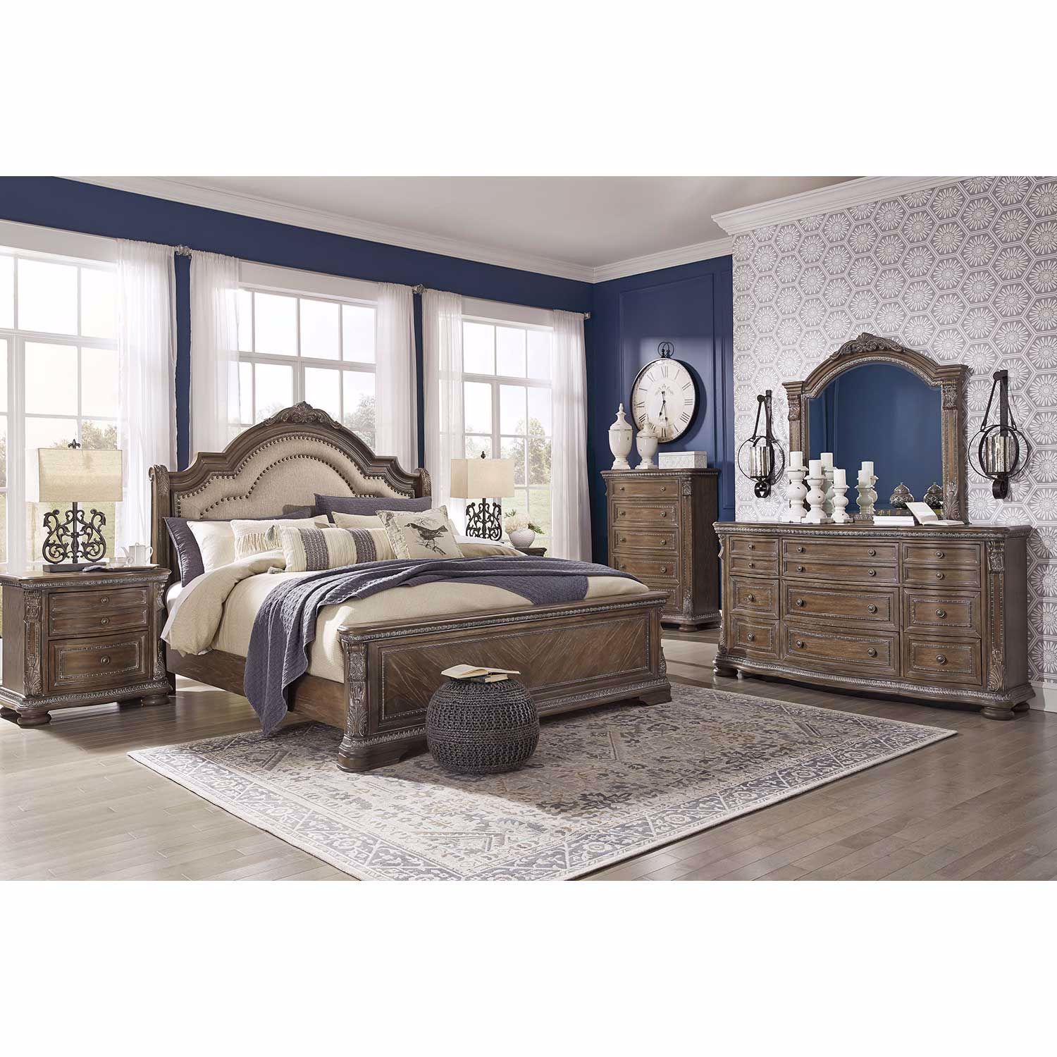 Charmax USA Beds B8026 Queen Upholstered Bed (Queen) from R