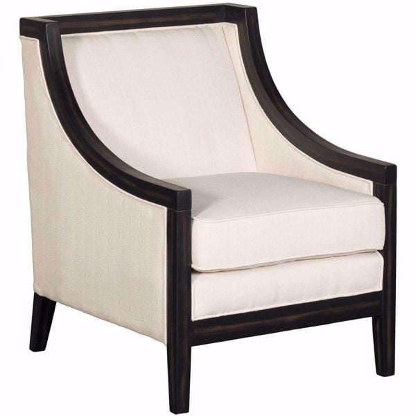 ivory and wood accent chair