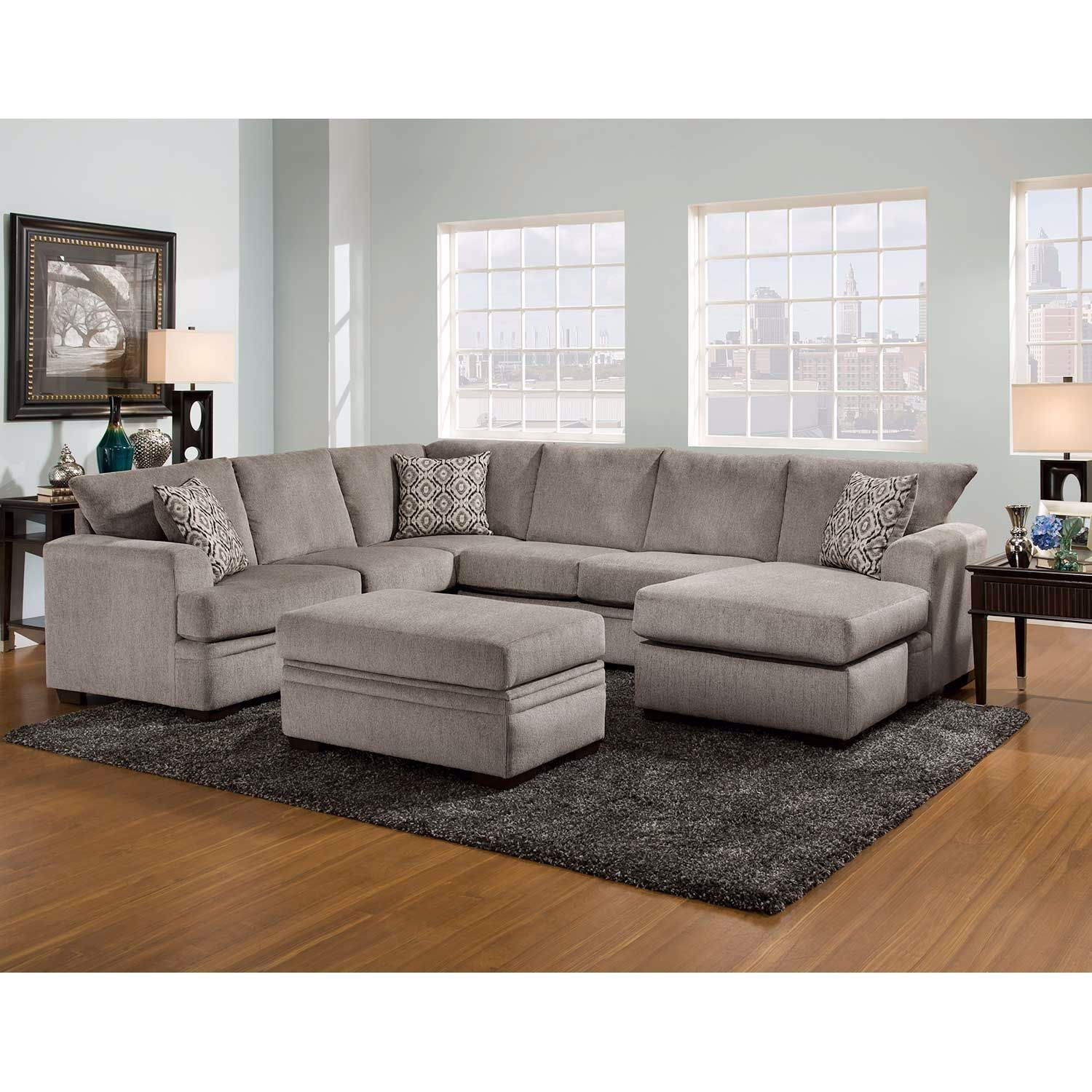 2PC Pewter RAF Sectional w/Chaise | 6810 6830 PEWTER | | AFW.com