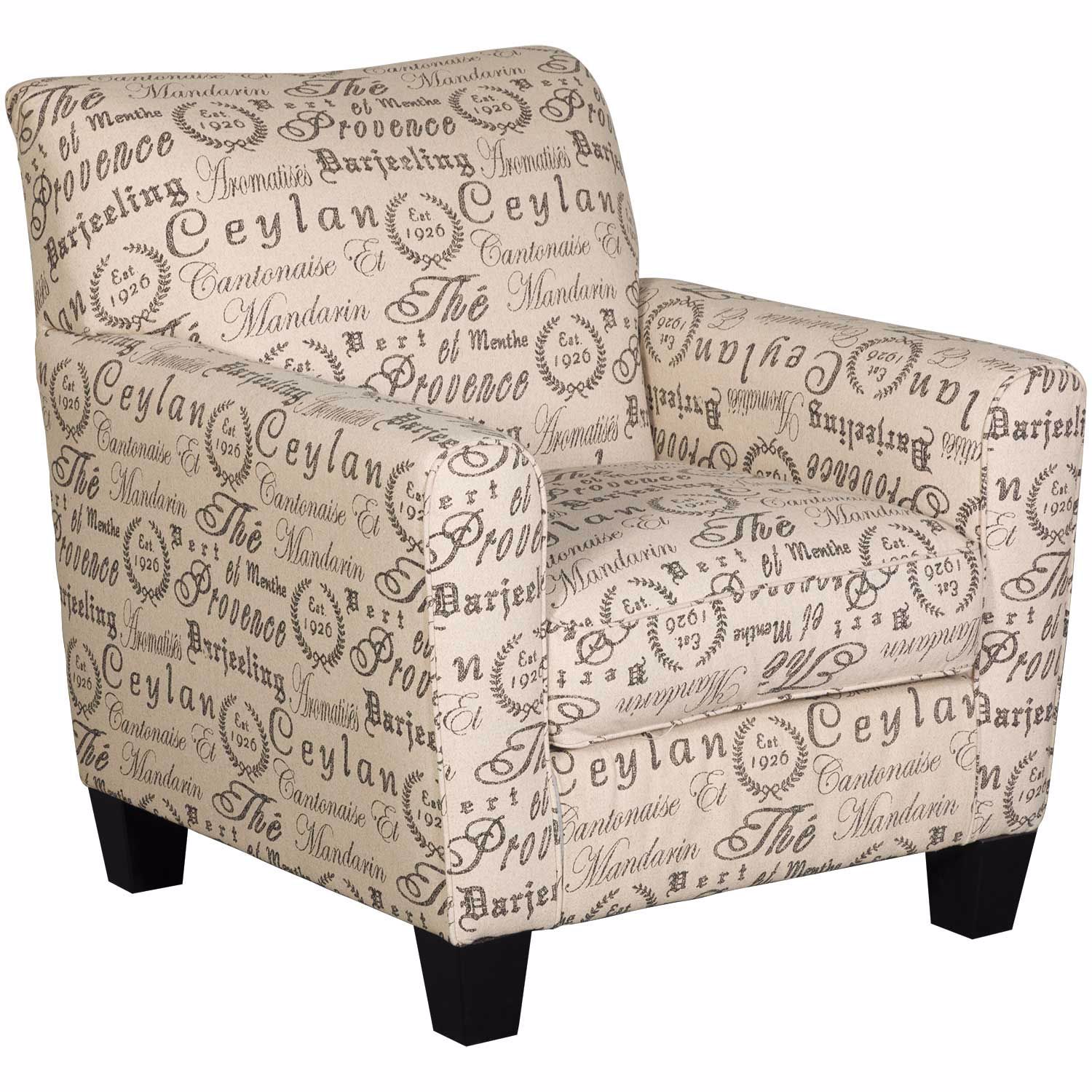 script accent chair