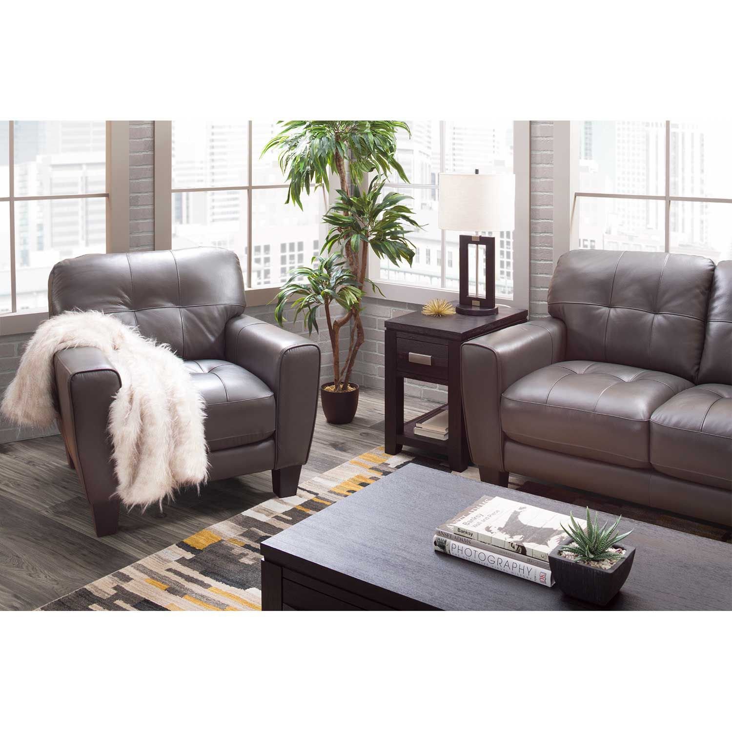 Kaleb tufted online leather recliner