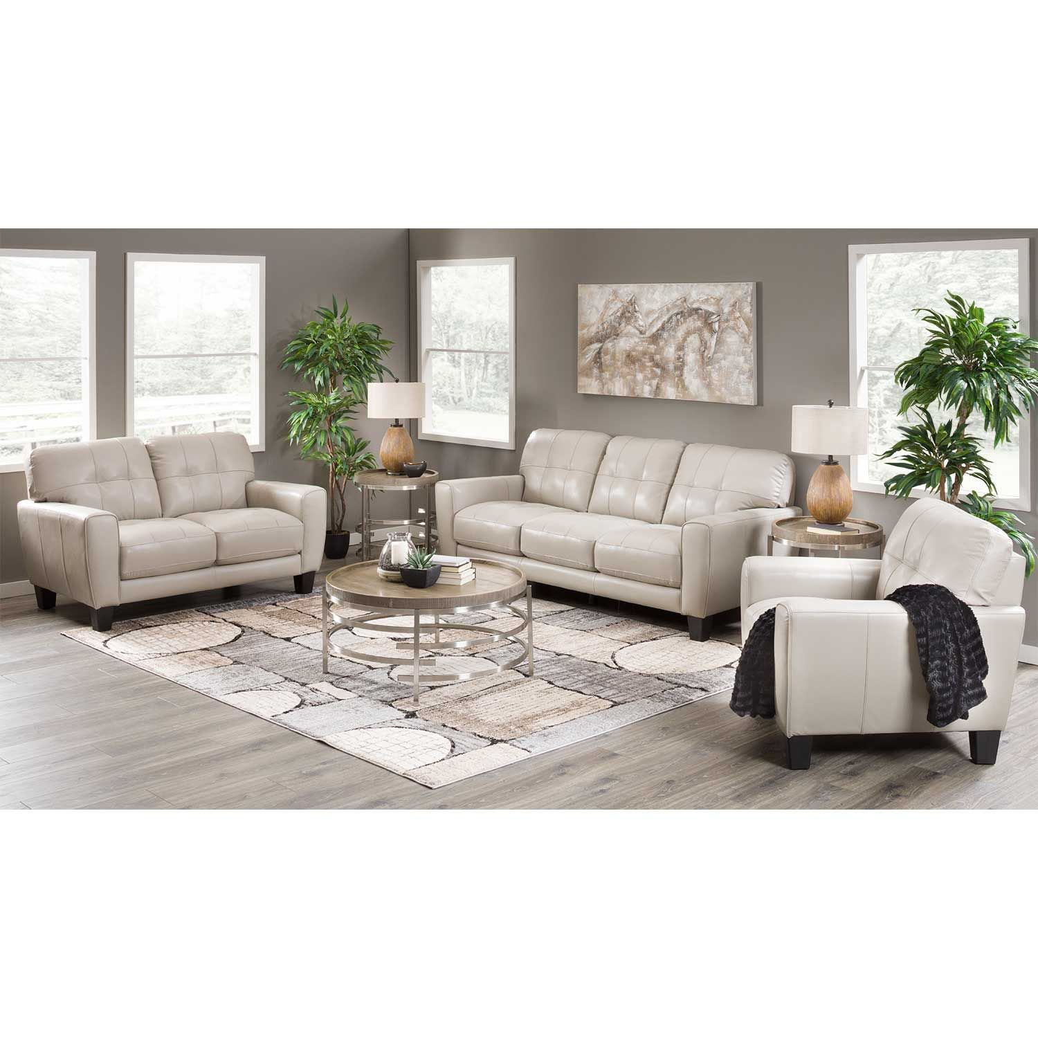 Taupe leather outlet loveseat