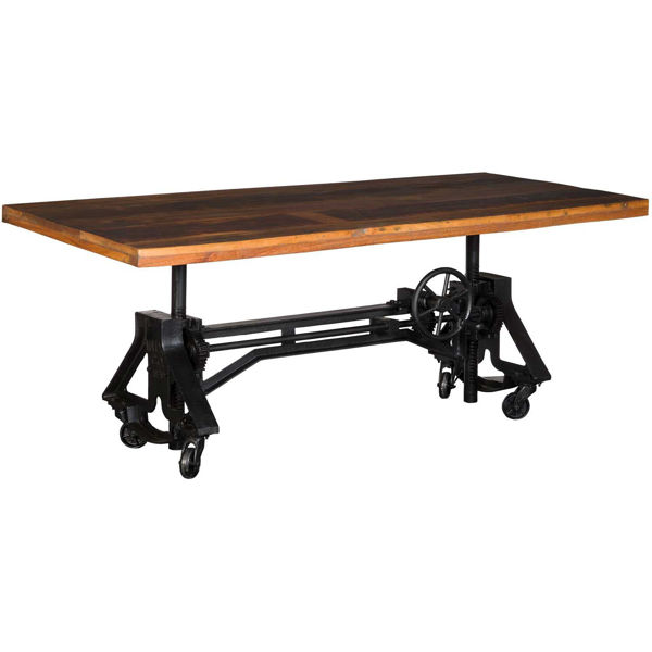 industrial crank dining table