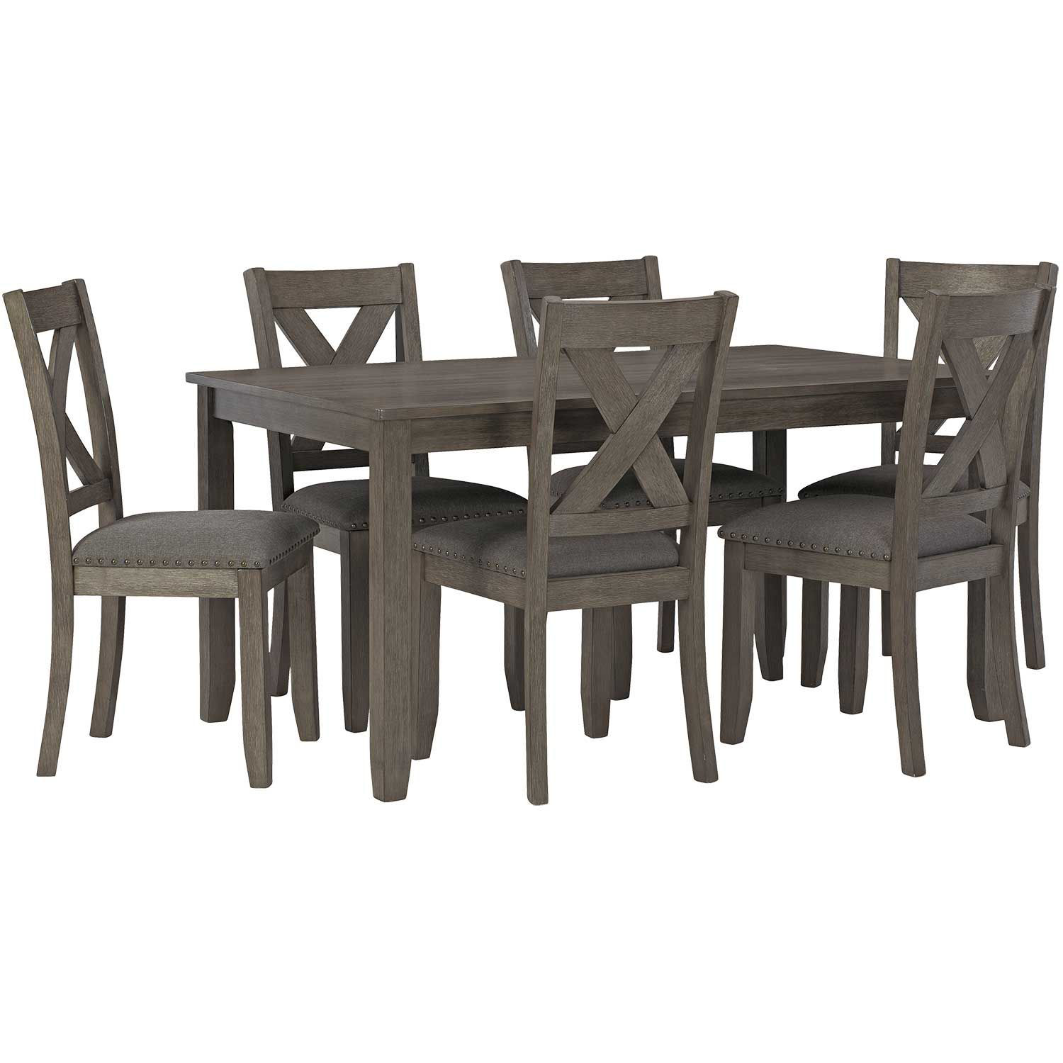 caitbrook gray 5 piece x back dining set