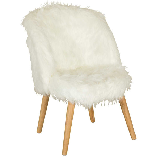 White fluffy accent discount chair