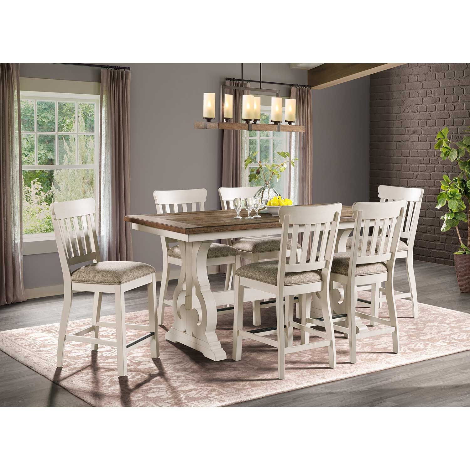 7 piece counter height deals dining set with leaf