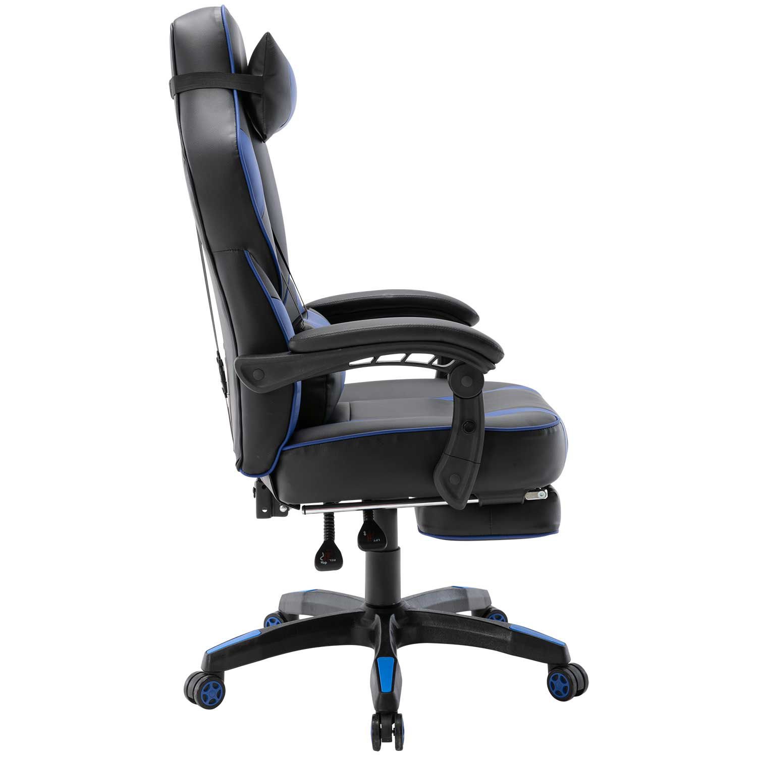 Black and Blue Ergonomic Gaming Office Chair with | 2334-BL | AFW.com