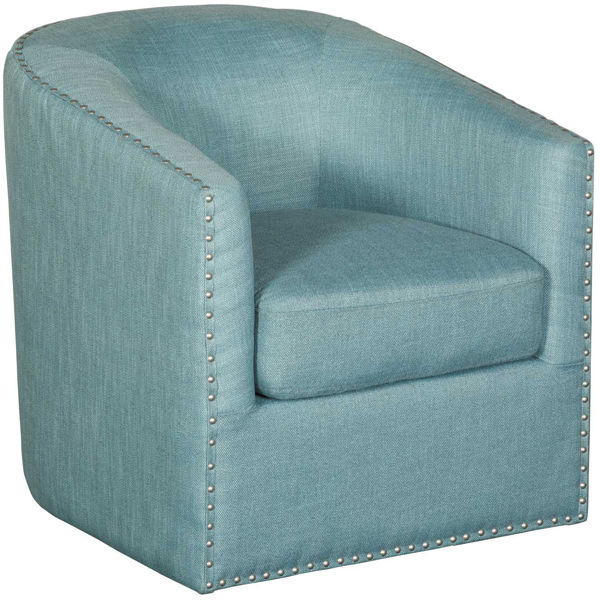 turquoise swivel barrel chair