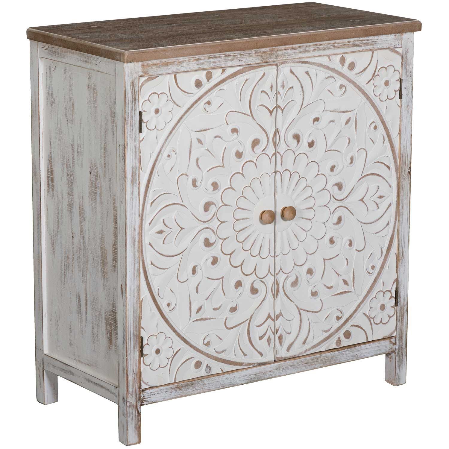 Medallion accent outlet cabinet