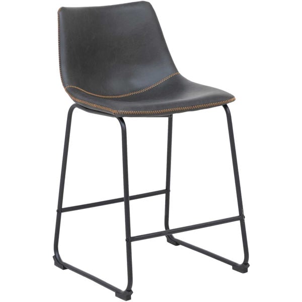 Black leather best sale barstool with back