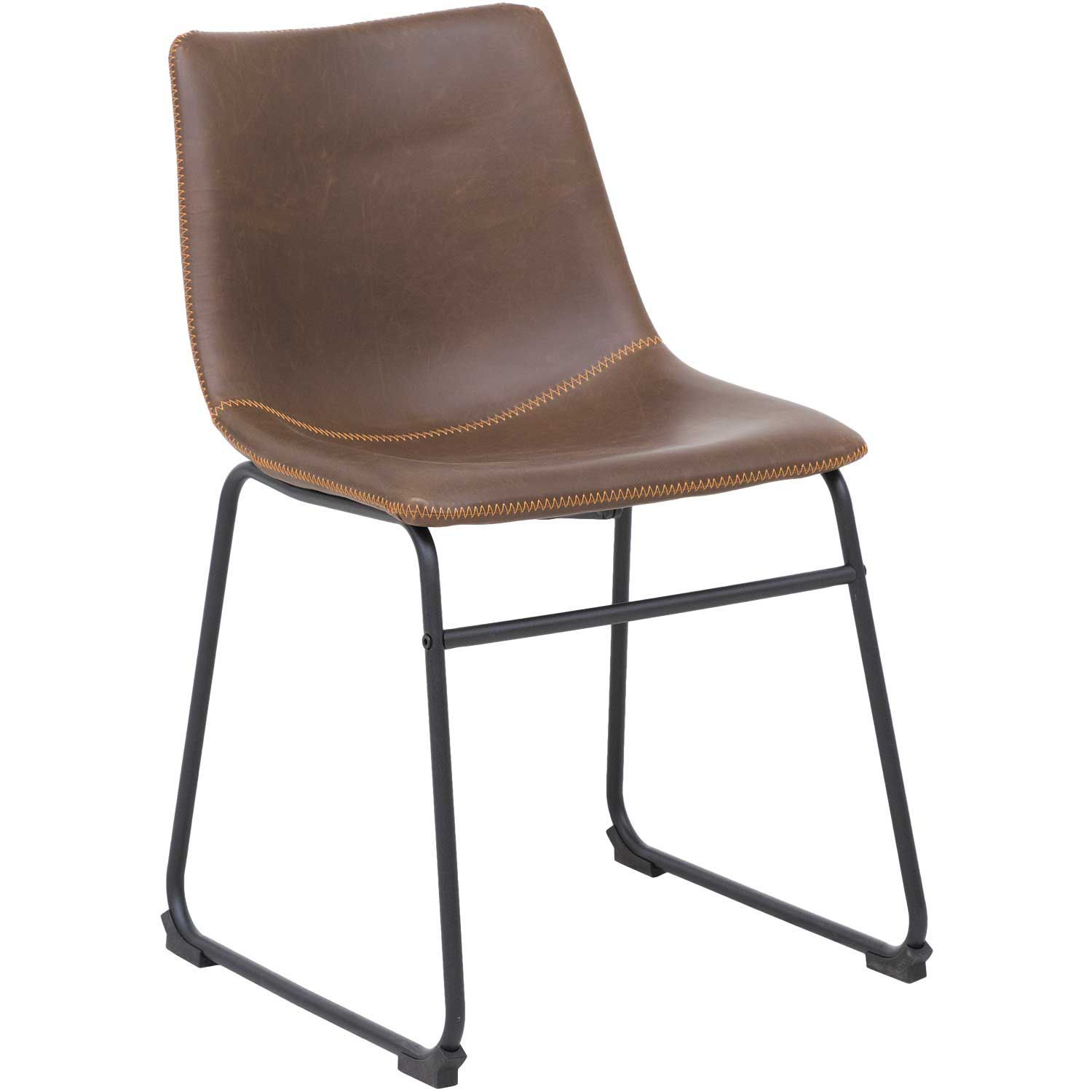 retro brown leather dining chairs