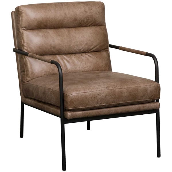 leather metal accent chair