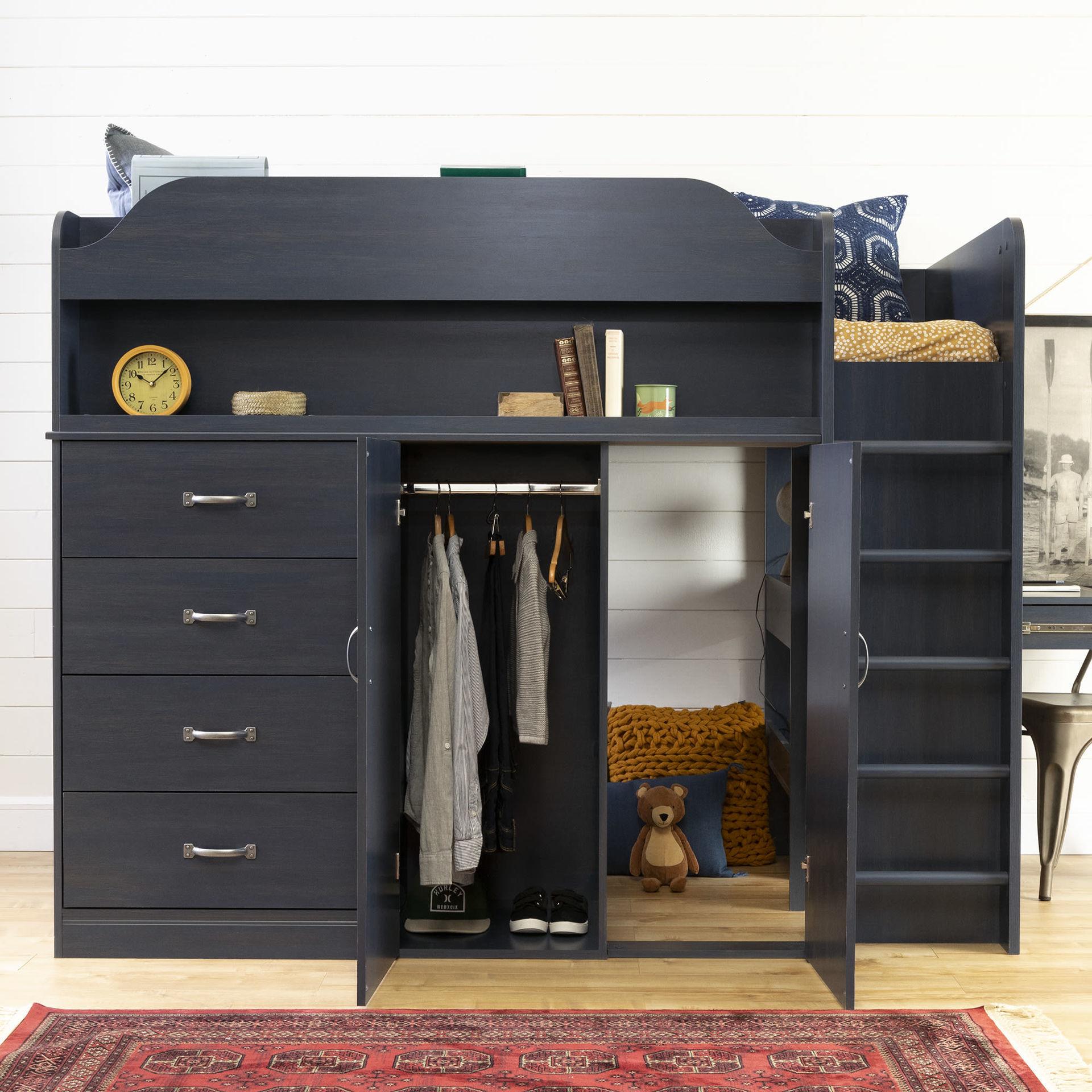 asten loft bed with desk