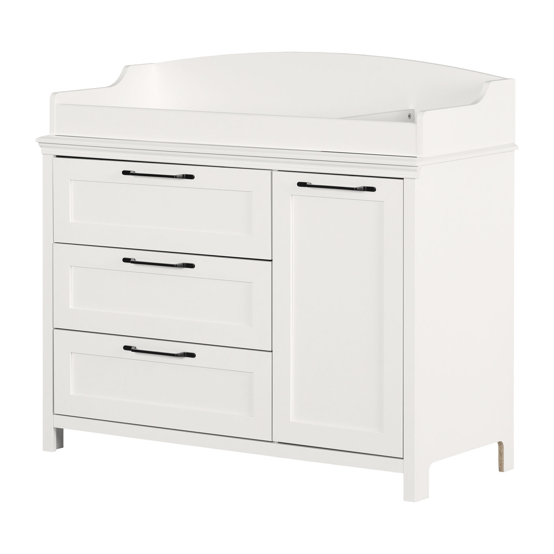 White chest of outlet drawers with change table