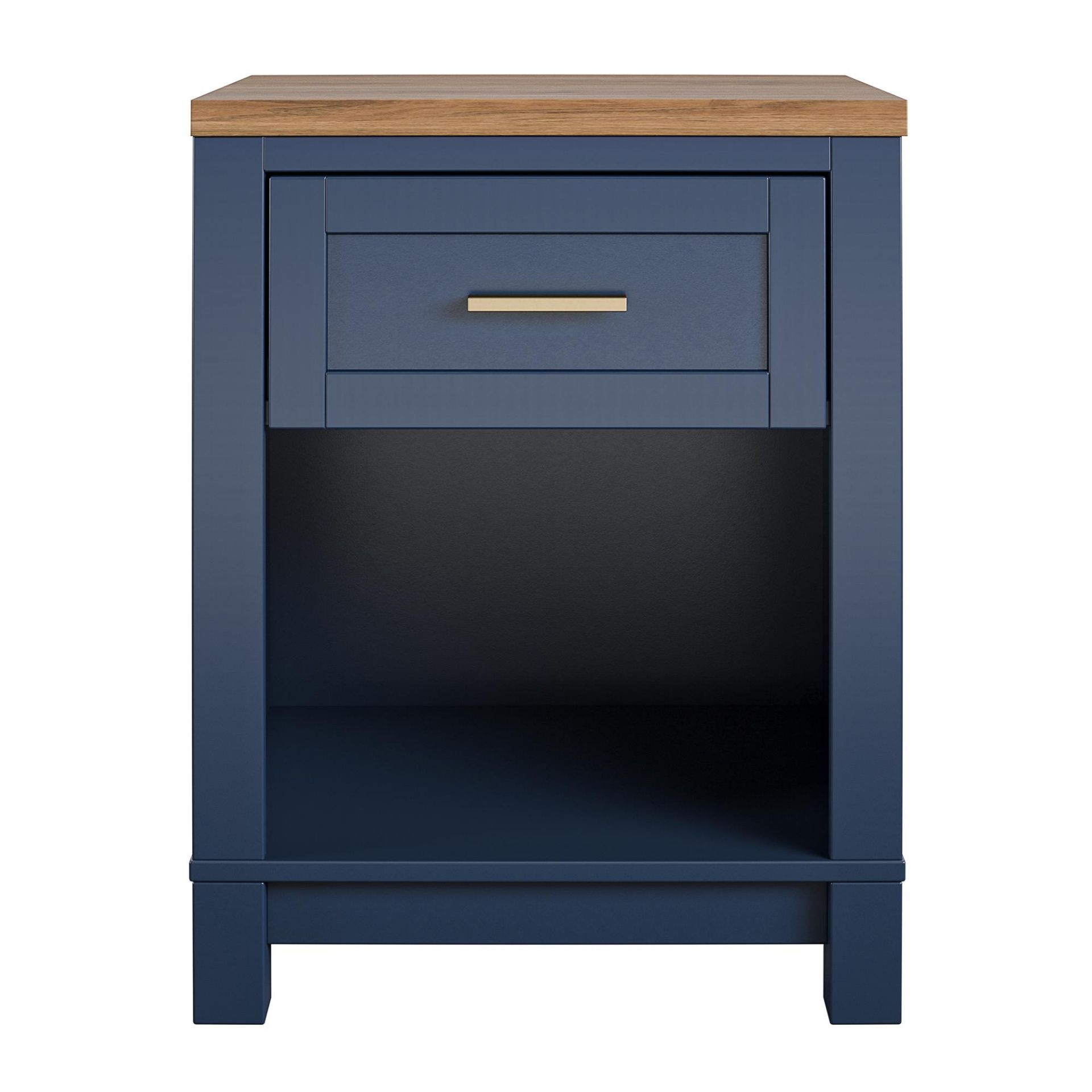 5989837 Armada Nightstand Navy with Walnut top AFW