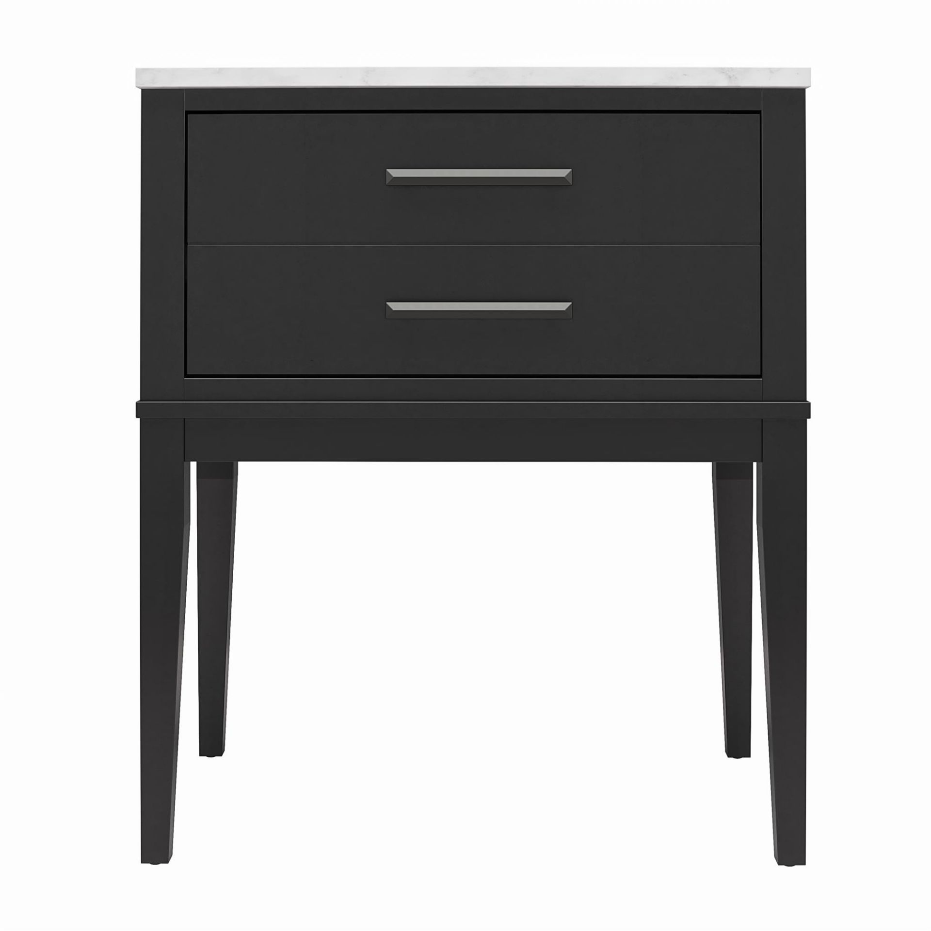 black nightstand marble top