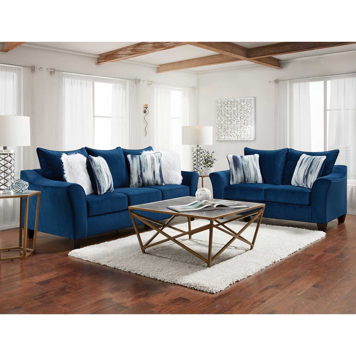 Velour Navy Chair, E-7701