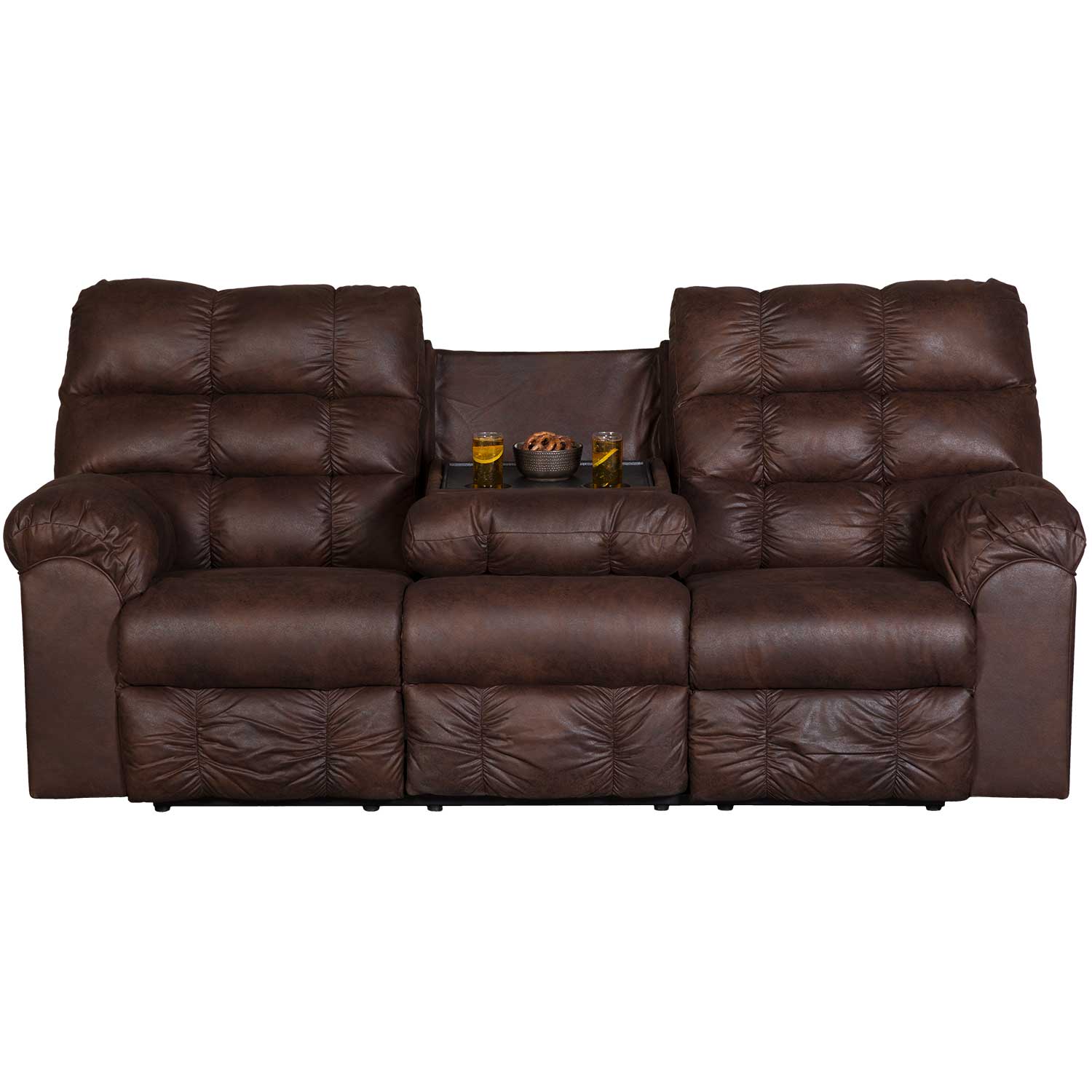 brown suede recliner sofa