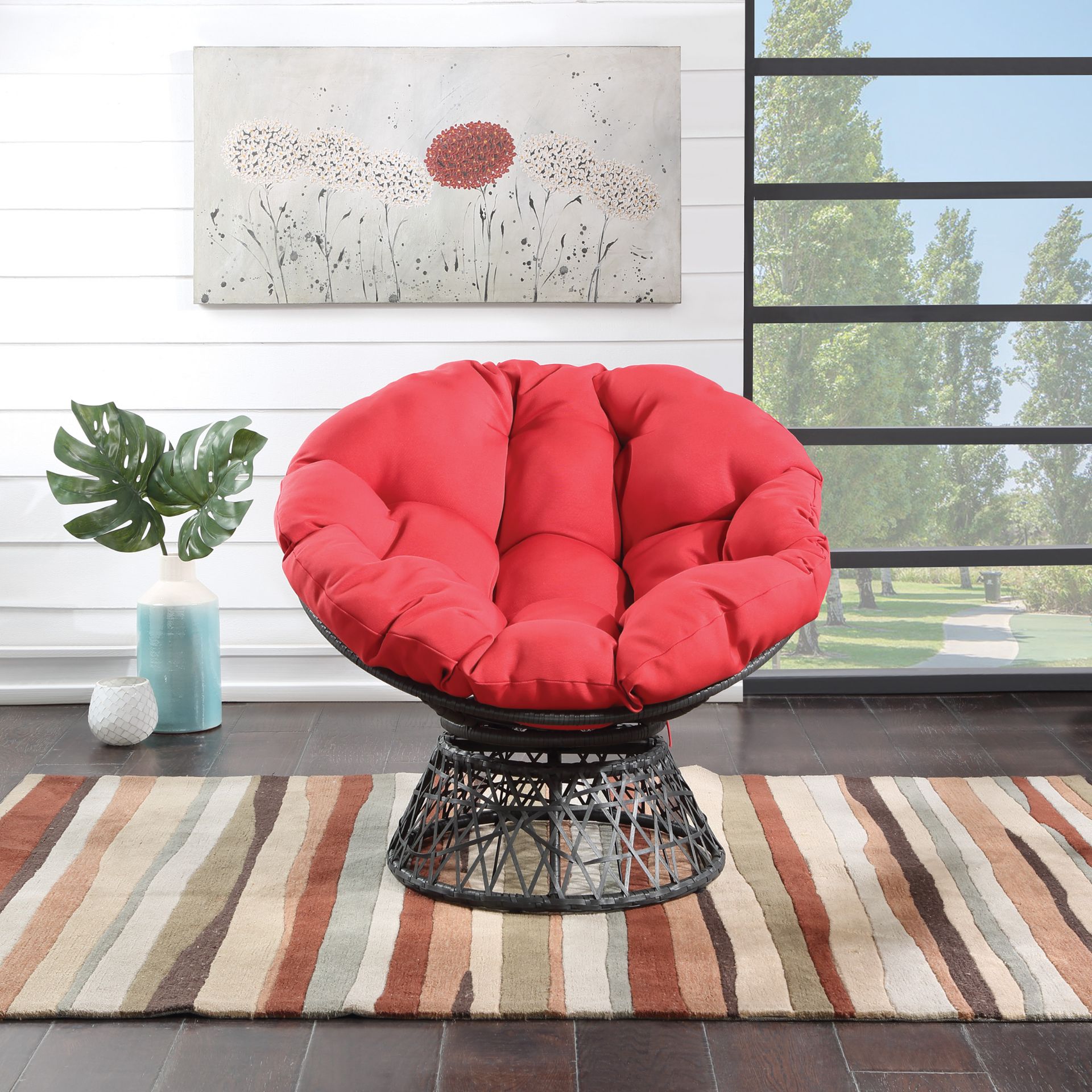 Red papasan online cushion