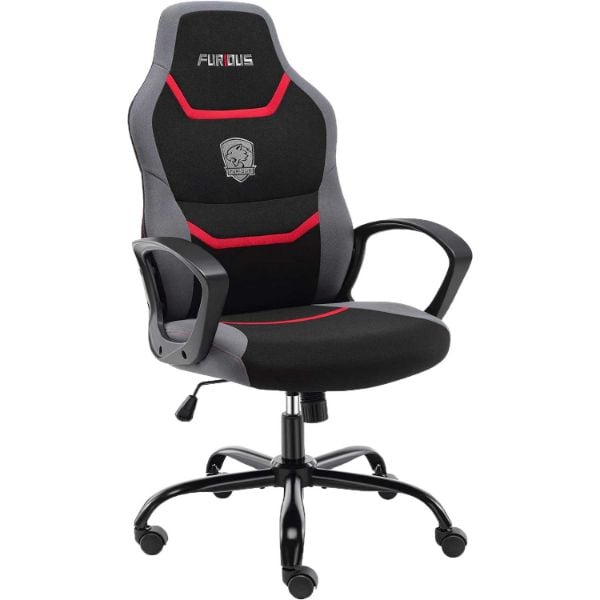 Furious Computer Gaming Chair in Red with Lumbar S