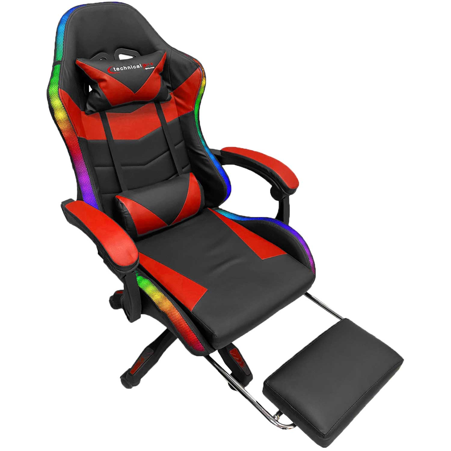 Rechargeable LED Gaming Chair with Speaker Red | XCHAIR-RED | AFW.com