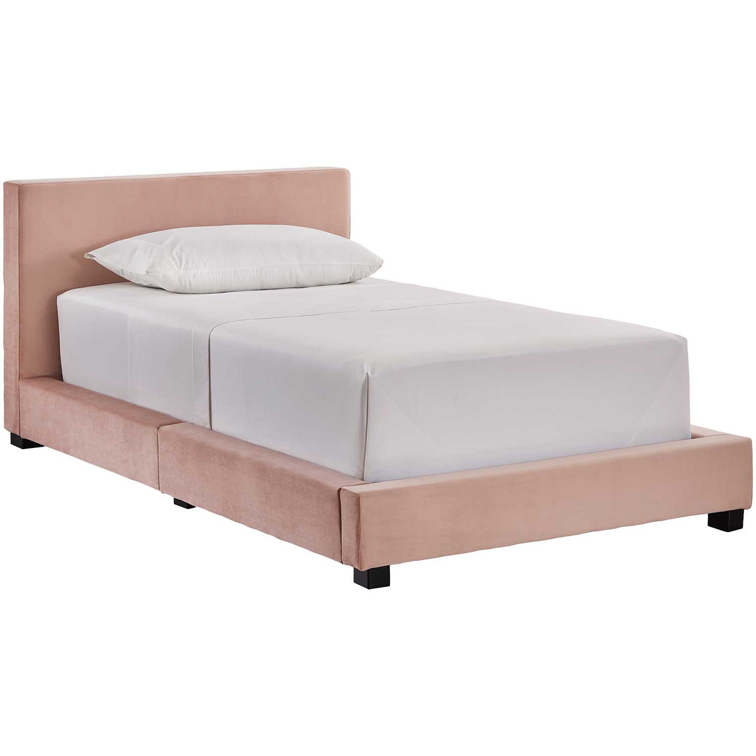 Furniture of America Ariston Rose Pink Tufted Twin Bed